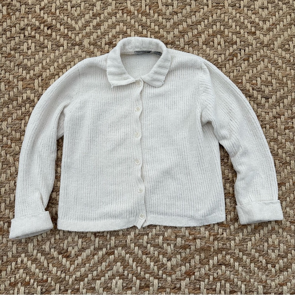 Vintage White Cardigan Medium